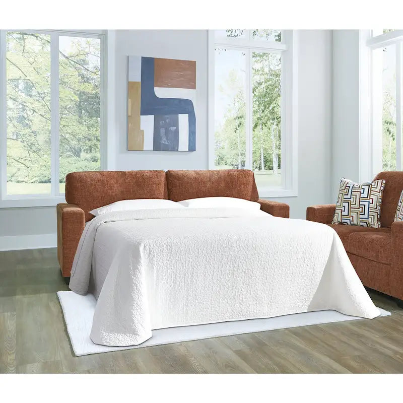 Canapé-lit Queen avec matelas en mousse à mémoire de forme et oreillers décoratifs