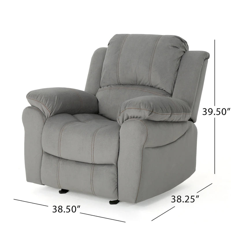 Fauteuil inclinable planeur manuel pour salon et chambre – Gris