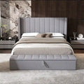Lit plateforme rembourré Queen Size Cadre de lit de rangement moderne