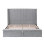 Lit plateforme rembourré Queen Size Cadre de lit de rangement moderne