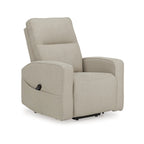 Fauteuil inclinable releveur électrique, polyester fumé, assise en mousse