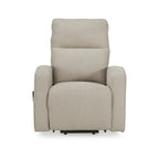 Fauteuil inclinable releveur électrique, polyester fumé, assise en mousse