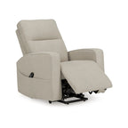 Fauteuil inclinable releveur électrique, polyester fumé, assise en mousse
