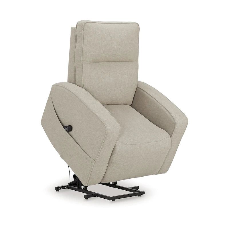 Fauteuil inclinable releveur électrique, polyester fumé, assise en mousse