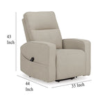 Fauteuil inclinable releveur électrique, polyester fumé, assise en mousse