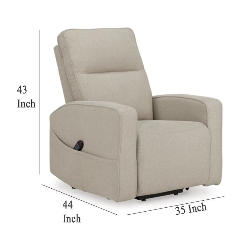 Fauteuil inclinable releveur électrique, polyester fumé, assise en mousse