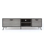 Meuble console TV multimédia, 2 étagères, gris 71 pouces