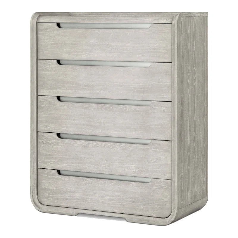 Commode à 5 tiroirs en bois massif moderne – Chiffonnier et meuble de rangement pour chambre à coucher