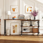 Table d'appoint de canapé en L rotative à 360° avec roulettes et étagère de rangement