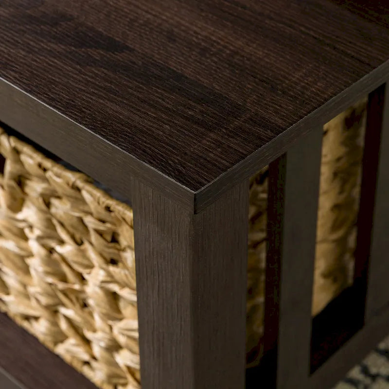 Table basse de salon en bois massif de style mission de 40 pouces