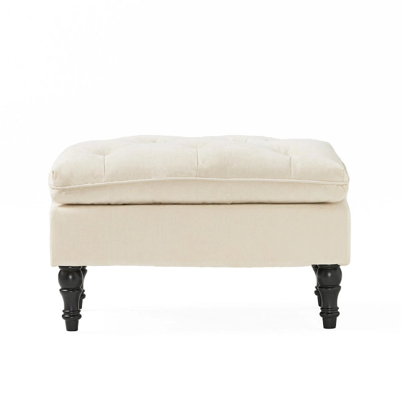 Ottoman de salon capitonné en tissu moderne – Repose-pieds et pièce d'accent