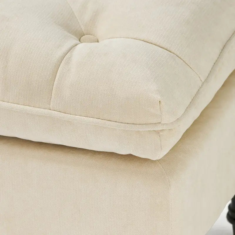 Ottoman de salon capitonné en tissu moderne – Repose-pieds et pièce d'accent