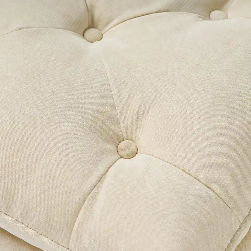 Ottoman de salon capitonné en tissu moderne – Repose-pieds et pièce d'accent