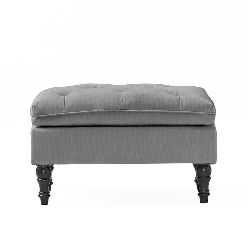 Ottoman de salon capitonné en tissu moderne – Repose-pieds et pièce d'accent