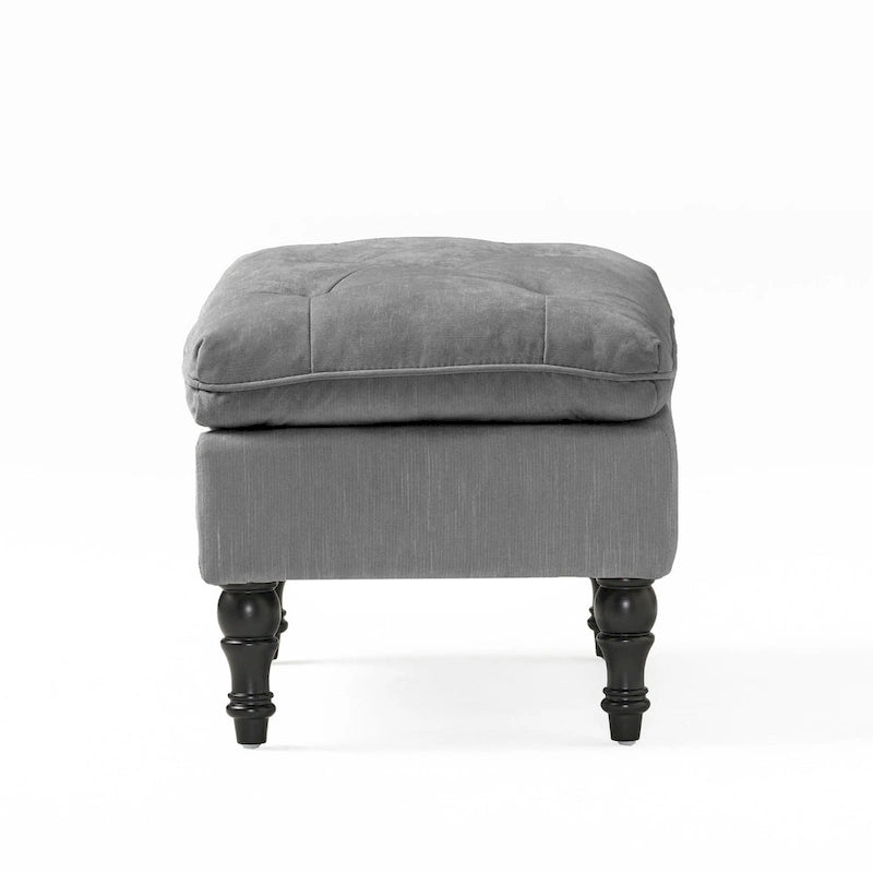 Ottoman de salon capitonné en tissu moderne – Repose-pieds et pièce d'accent