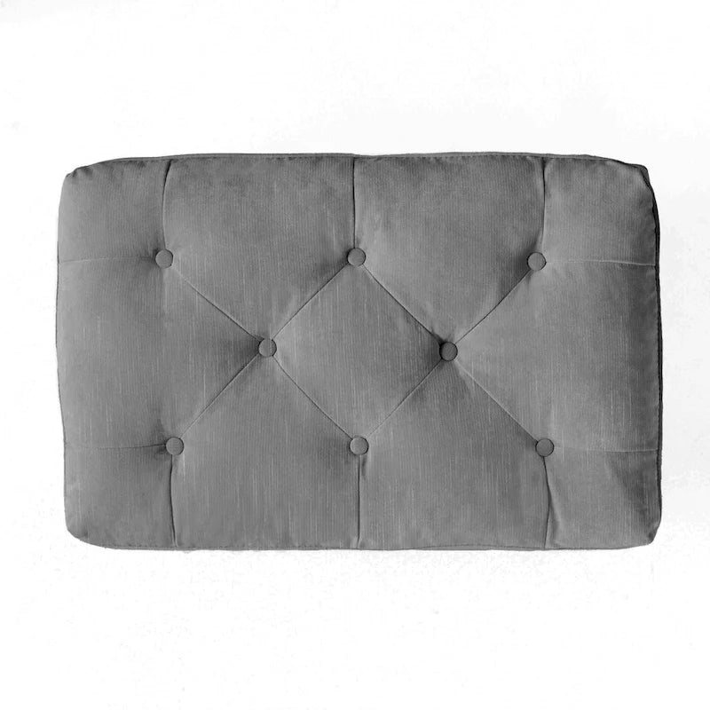 Ottoman de salon capitonné en tissu moderne – Repose-pieds et pièce d'accent