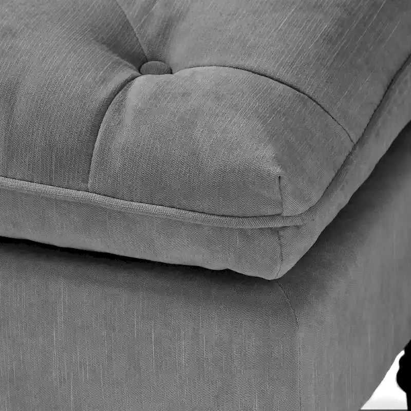 Ottoman de salon capitonné en tissu moderne – Repose-pieds et pièce d'accent