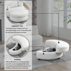 Fauteuil pivotant Circle avec pouf de rangement Moon et 4 coussins