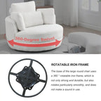 Fauteuil pivotant Circle avec pouf de rangement Moon et 4 coussins
