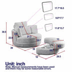 Fauteuil pivotant Circle avec pouf de rangement Moon et 4 coussins