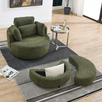 Fauteuil pivotant Circle avec pouf de rangement Moon et 4 coussins