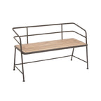 Banc en métal noir avec assise en bois – Assise pour entrée et salon