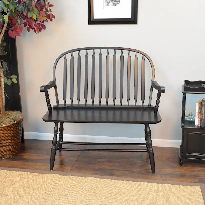 Banc en bois de style Windsor – Assise classique pour entrée et salon