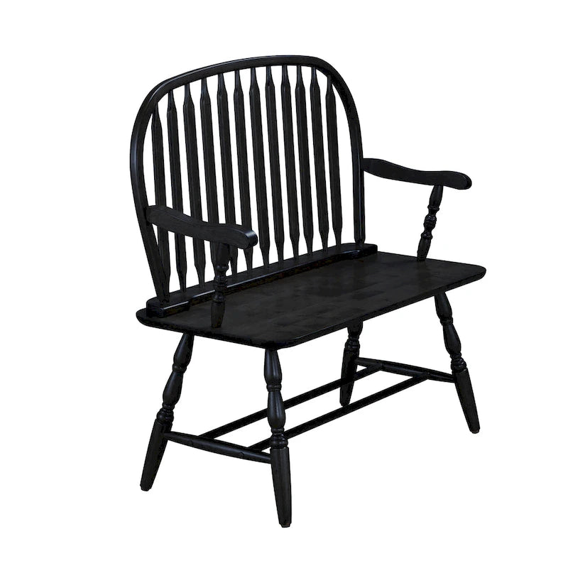 Banc en bois de style Windsor – Assise classique pour entrée et salon