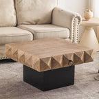 Table basse carrée rétro avec motif tridimensionnel en relief