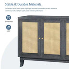 Meuble de Rangement Buffet Contemporain en Bois avec 4 Portes et Étagères Réglables