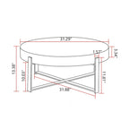 31,29 Table Basse Ronde Moderne Rétro avec Jonction