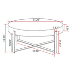 31,29 Table Basse Ronde Moderne Rétro avec Jonction