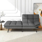 Futon moderne en lin avec mousse à mémoire de forme et accoudoirs réglables
