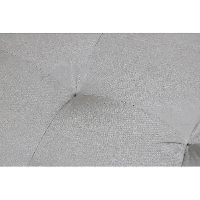 Ottoman rond capitonné en velours de 61 cm – Repose-pieds, siège d'appoint ou table d'appoint