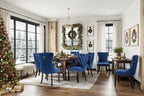 Dining Chairs Set of 6, Luxury Upholstered Velvet Kitchen Chairs Side Chair with Padded Seat Back and Solid Wood Legs - N/A
