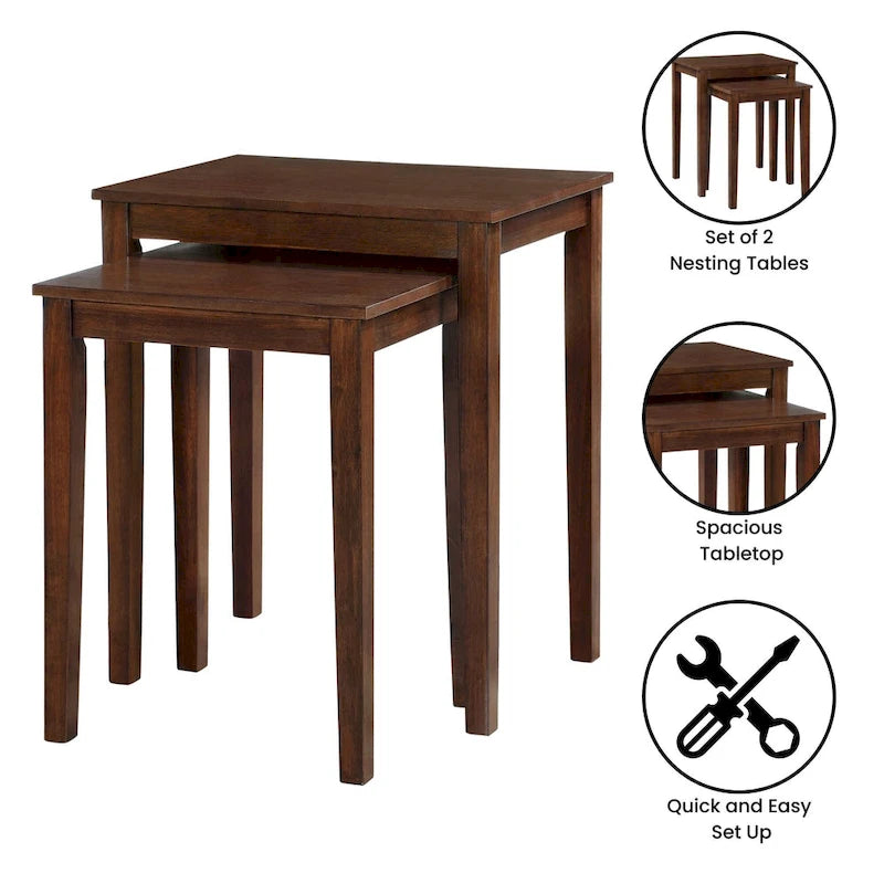 Tables gigognes - Ensemble de 2 tables d'appoint pour salon