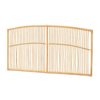 Tête de lit murale moderne en rotin naturel, style bohème – Grand lit (Queen)