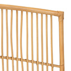 Tête de lit murale moderne en rotin naturel, style bohème – Grand lit (Queen)