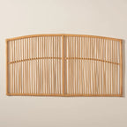 Tête de lit murale moderne en rotin naturel, style bohème – Grand lit (Queen)