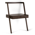 Bureau mural contemporain en bois massif 36 po – Noyer chaud