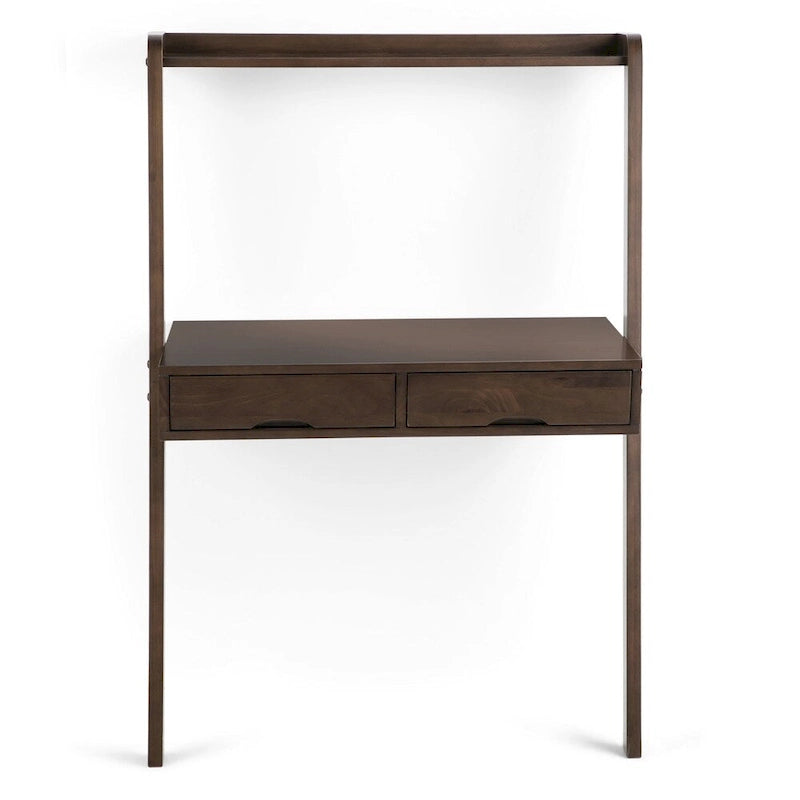 Bureau mural contemporain en bois massif 36 po – Noyer chaud
