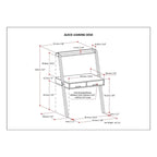 Bureau mural contemporain en bois massif 36 po – Noyer chaud