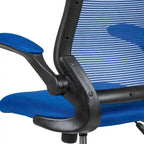 Chaise de bureau ergonomique mi-dossier en maille avec anneau repose-pieds et accoudoirs relevables