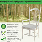 Chaise de salle à manger en bois massif avec dossier en gerbe et accoudoirs – Non finie