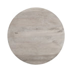 Table basse de 36 pouces, forme de tambour fabriquée à la main, bois de manguier blanc lavé