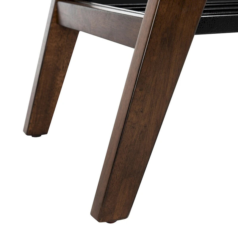 Table basse contemporaine à 2 niveaux avec finition noyer et étagère en métal noir
