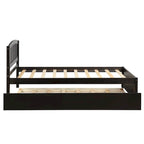 Cadre de lit plateforme double en bois avec lit gigogne