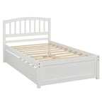 Cadre de lit plateforme double en bois avec lit gigogne