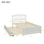 Cadre de lit plateforme double en bois avec lit gigogne