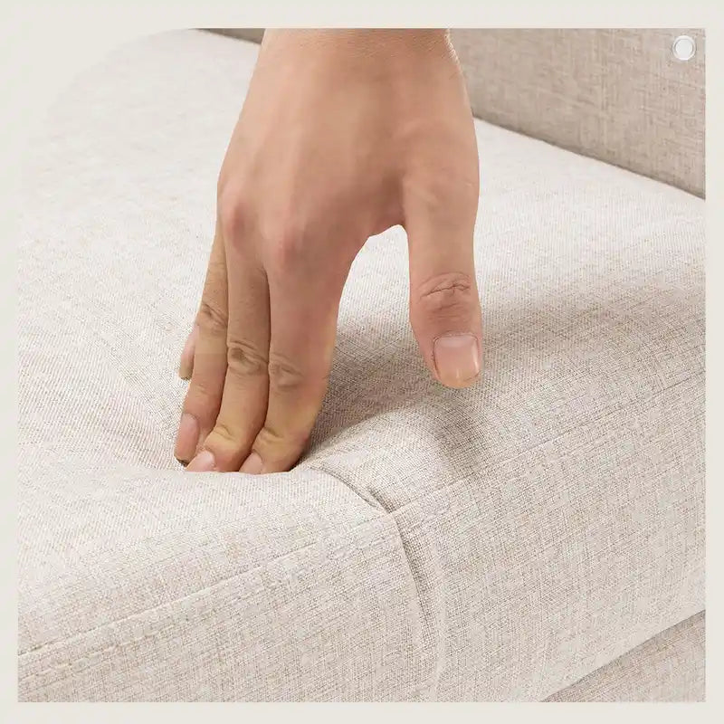 Fauteuil d'appoint en lin – Fauteuil capitonné confortable pour le salon